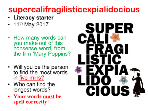 Literacy starter KS2 KS3