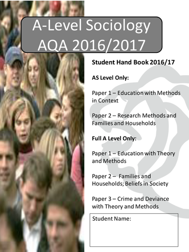 A'Level Sociology Student Handbook (AQA)