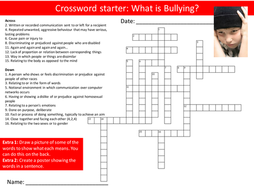 40 Crosswords PHSE PSE PHSEE PSHE Keyword Starters Wordsearch Homework or Cover Lesson