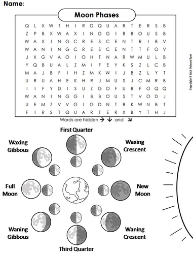 Moon Phases Word Search