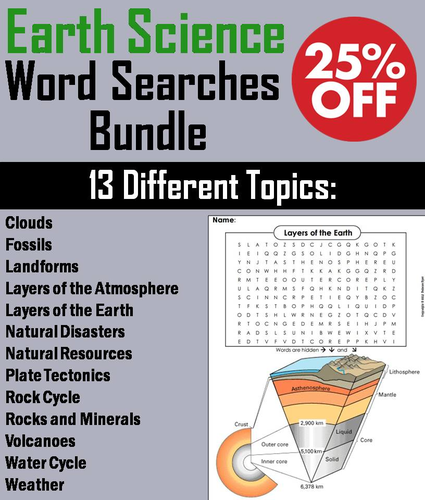 Earth Science Word Search Bundle