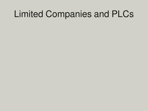 Types of Business LTD and PLC: GCSE Business for Edexcel (9-1) (1BS0)