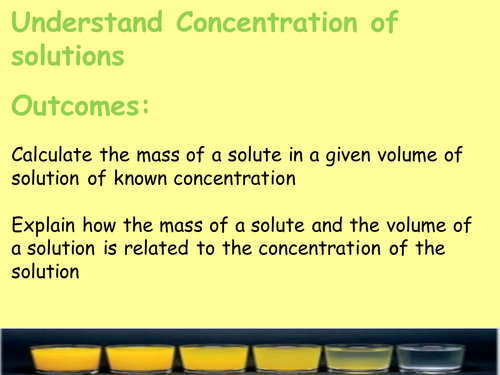 Concentration of solutions whole lesson GCSE