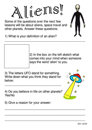 Letter from another planet KS2 KS3 | Teaching Resources