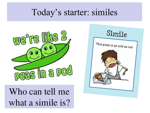 Similes starter activity KS2 KS3