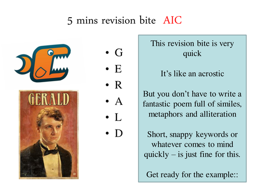 An Inspector Calls - acrostic poems revision