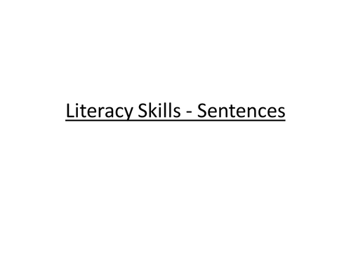 GCSE Literacy Skills