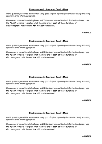 Uses of the Electromagnetic Spectrum Quality Mark Assessment (Task Only)