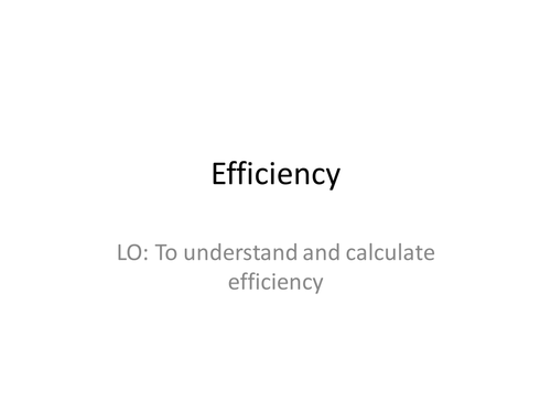 Efficiency for KS3/Low KS4