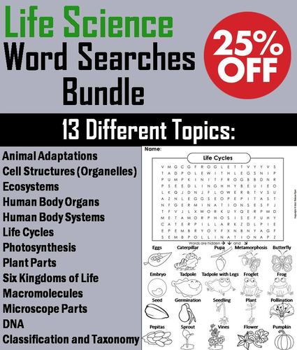 Life Science Word Search Bundle