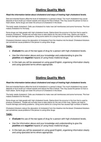 Use of Statins Quality Mark Assessment (TASK ONLY)