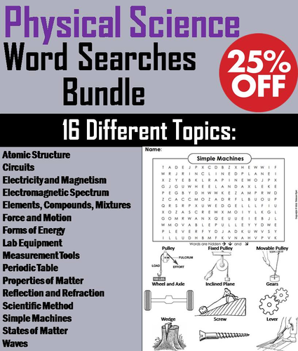 Physical Science Word Search Bundle