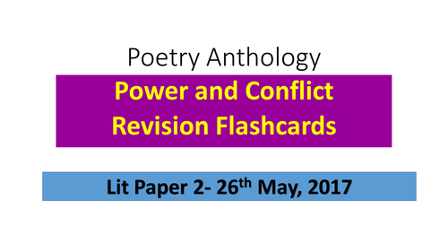 GCSE AQA Anthology Poetry revision