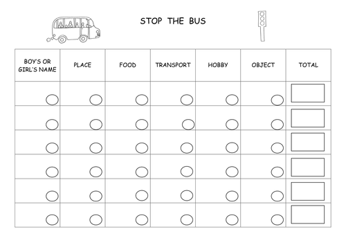 Game: stop the bus