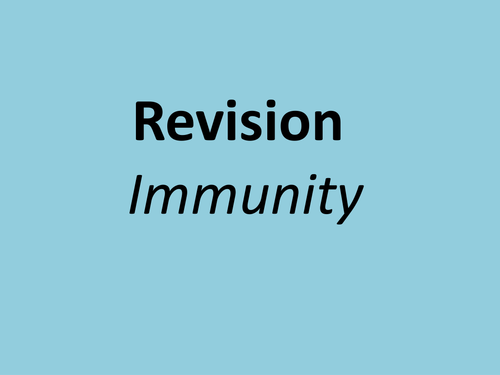 A level revision powerpoint and exam technique immunity