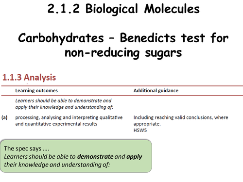 Benedicts test lesson