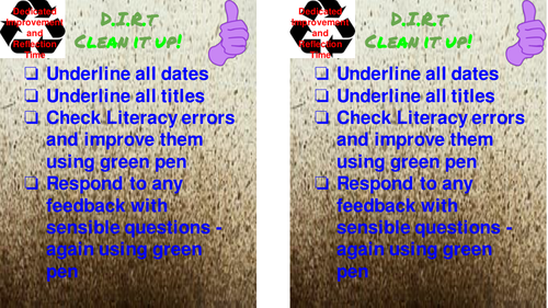 Checklist to use with Dedicated Improvement and Reflection Time (DIRT)
