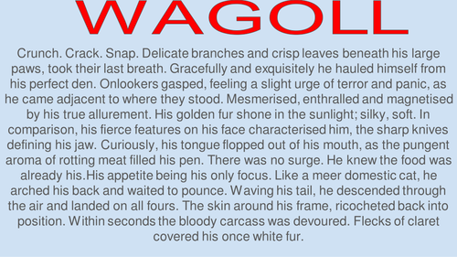 Descriptive Writing WAGOLL
