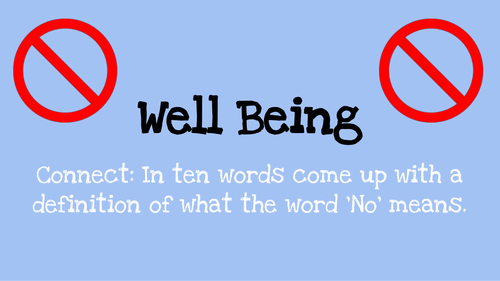 Short presentation and activity for form time - when no means  no