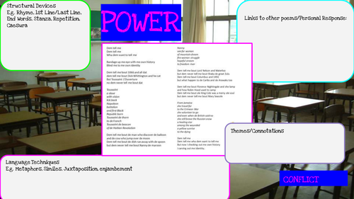 Power and Conflict Poetry - Checking out me History - Revision