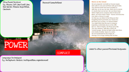 Power and Conflict Poetry - Storm on the Island - Revision