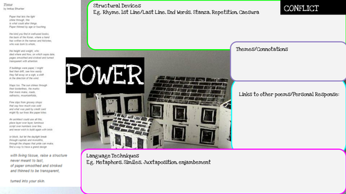 Power and Conflict Poetry - Tissue - Revision