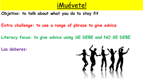 Y9 SPANISH VIVA MODULE 3:  WHAT YOU SHOULD DO TO STAY FIT