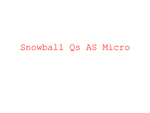 AS Microeconomics 'snowball questions'