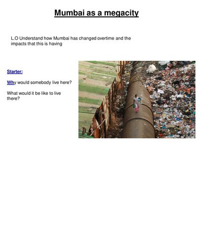 The growth of Mumbai (Edexcel B 9-1)