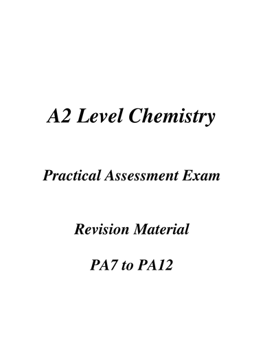 New AQA A2 Level Chemistry 7405 Required Practical Revision Pack