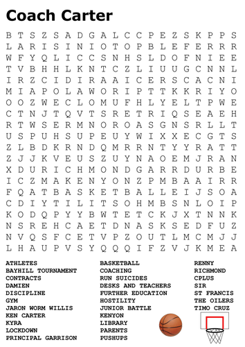 Coach Carter Word Search