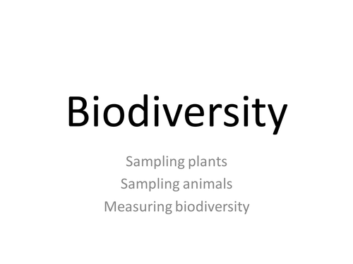 Biodiversity, Sampling Biodiversity and Simpsons Year 12 Biology