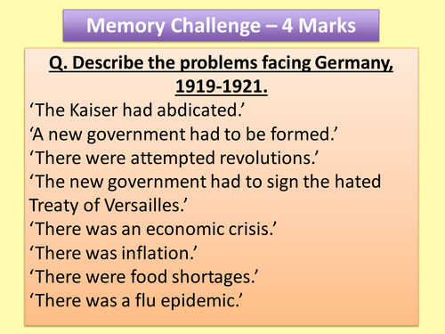 OCR Modern World History Memory Challenge Revision PPT
