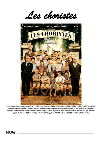 Les choristes activity booklet