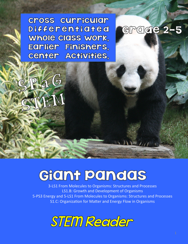 STEM Reader: w/ ELA - Giant Pandas - Life Cycles and Ecosystems - Print and Go Upper Elementary