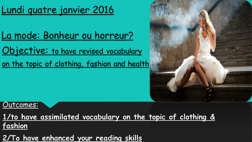 Talking about clothes and fashion in French (series of activities)