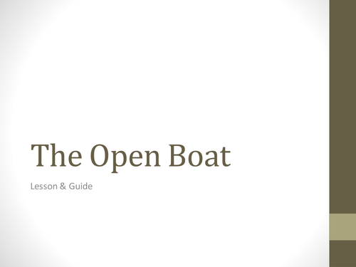 The Open Boat - IGCSE World Literature - Presentation & worksheet