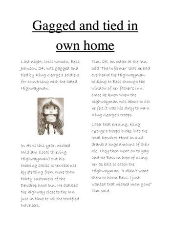 Highwayman Newspaper article