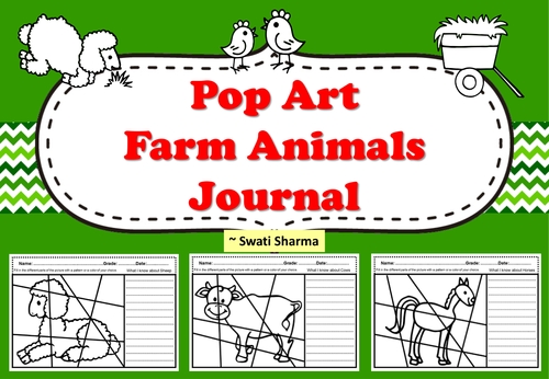 Pop Art Farm Animals Journal