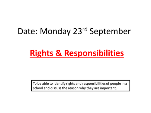 Moral & Legal Rights in Schools Lesson