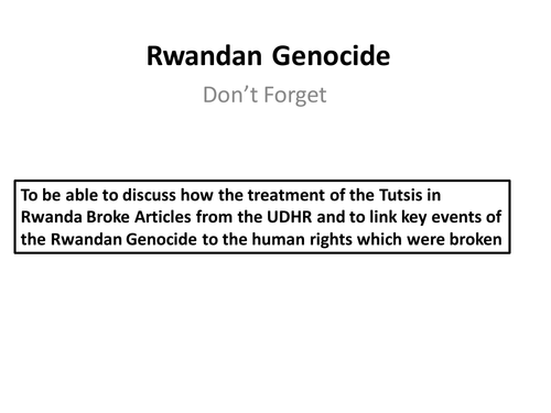 The Rwandan Genocide