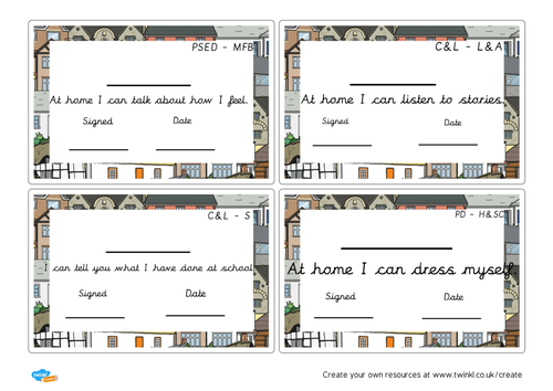 At home I can ... EYFS home cards