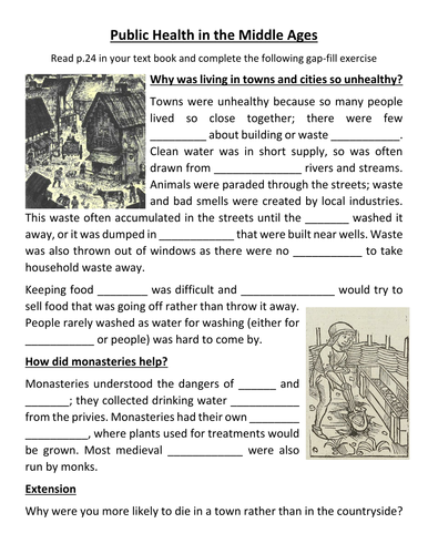AQA History GCSE Britain: Health and the People - Medieval Medicine Worksheets