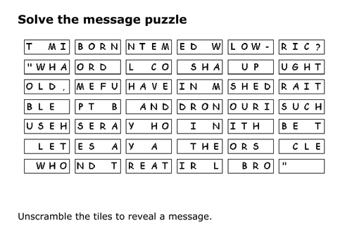 Solve the message puzzle about Thomas Becket