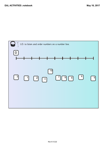EAL INTERACTIVE  RESOURCES RECOGNISING NUMBERBONDS TO 20, AUDIO BUTTONS, ORDERING, COUNTING,