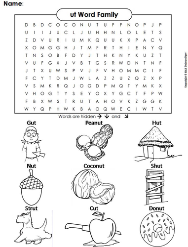 ut Word Family Word Search