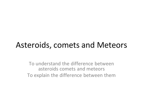 Asteroids comets and meteors