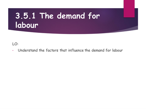 Edexcel Economics Demand for Labour