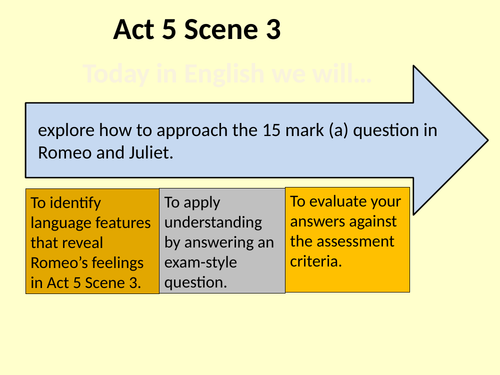 Act 5 Scene 3 Romeo and Juliet lesson and resources