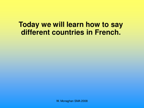 Countries and Nationalities in French